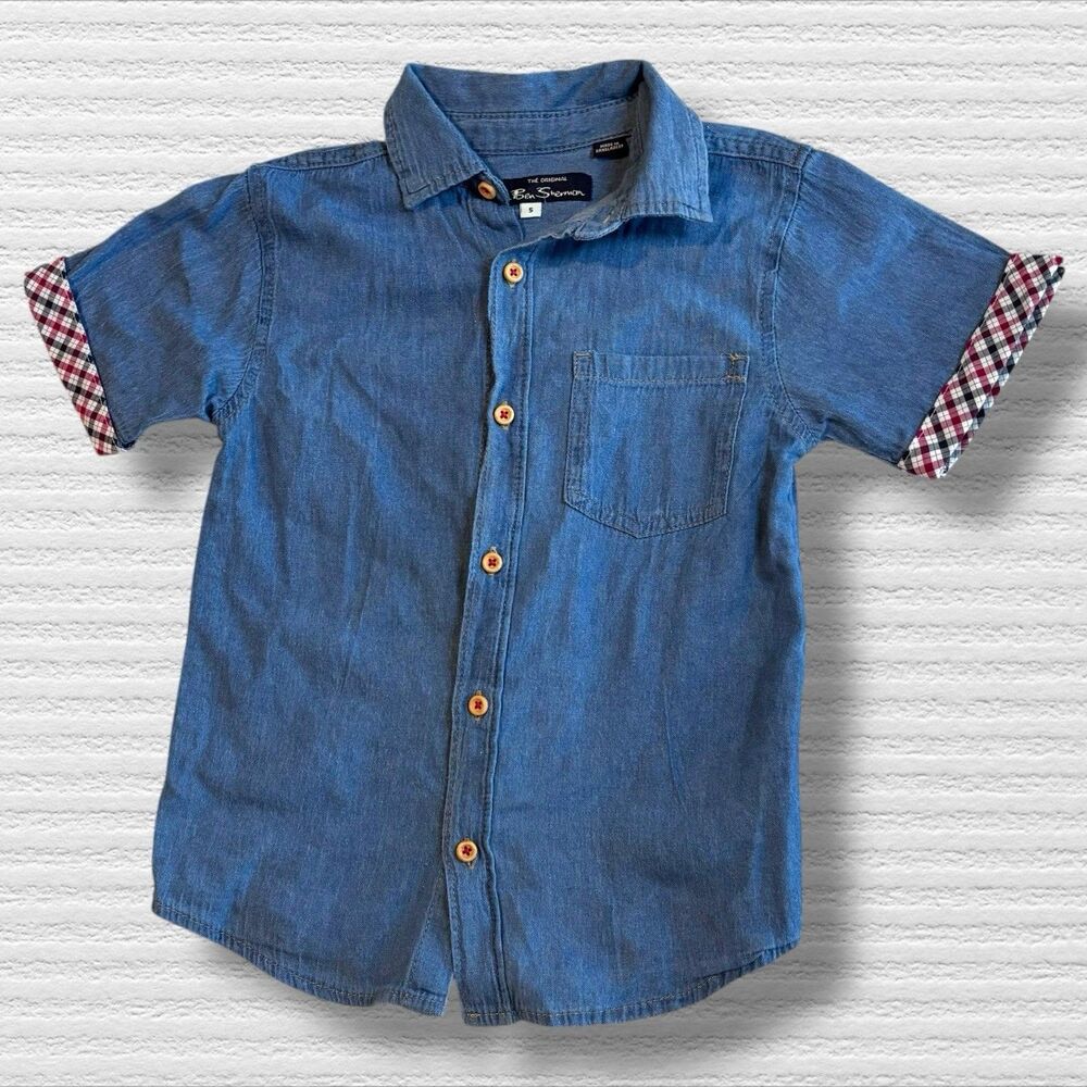 The Original Ben Sherman Denim Button Down Short Sleeve Shirt Size 5